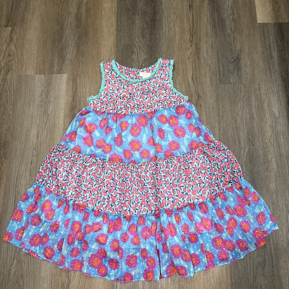 Kate Spade Dress Girl's Size 10 Floral Chiffon Trapeze Tiered Fully Lined Easter